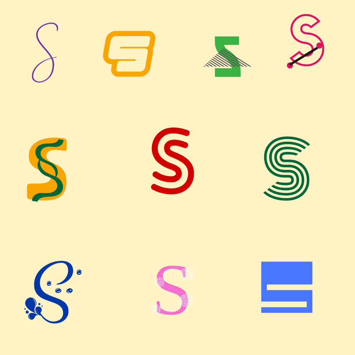 S Letter Design Template