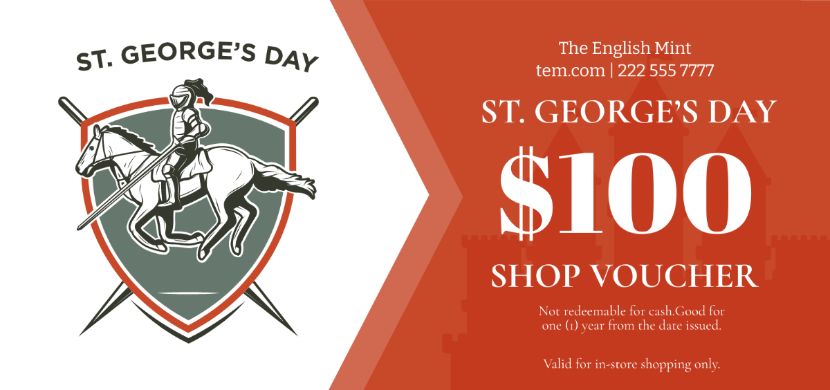 St. George's Day Voucher Template