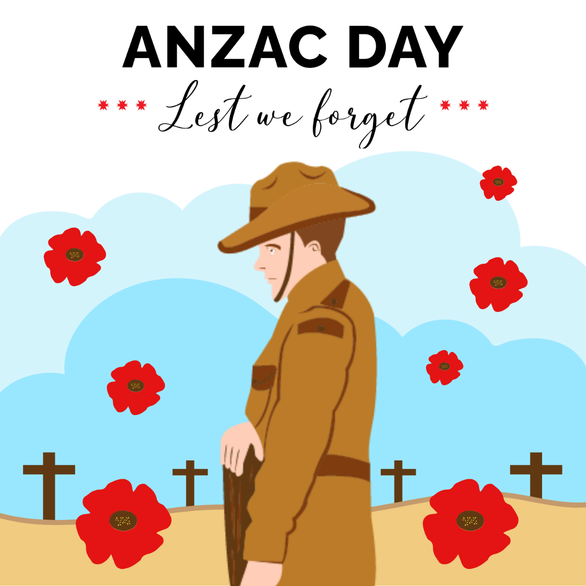 Free Anzac Day Illustration Template