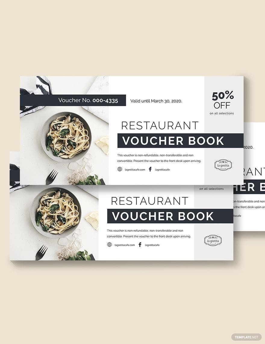Restaurant Voucher Book Template in Word, PDF, Illustrator, PSD, Apple Pages, Publisher