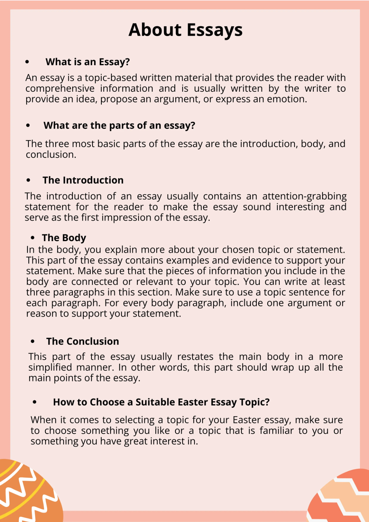 Free Easter Essay Template to Edit Online