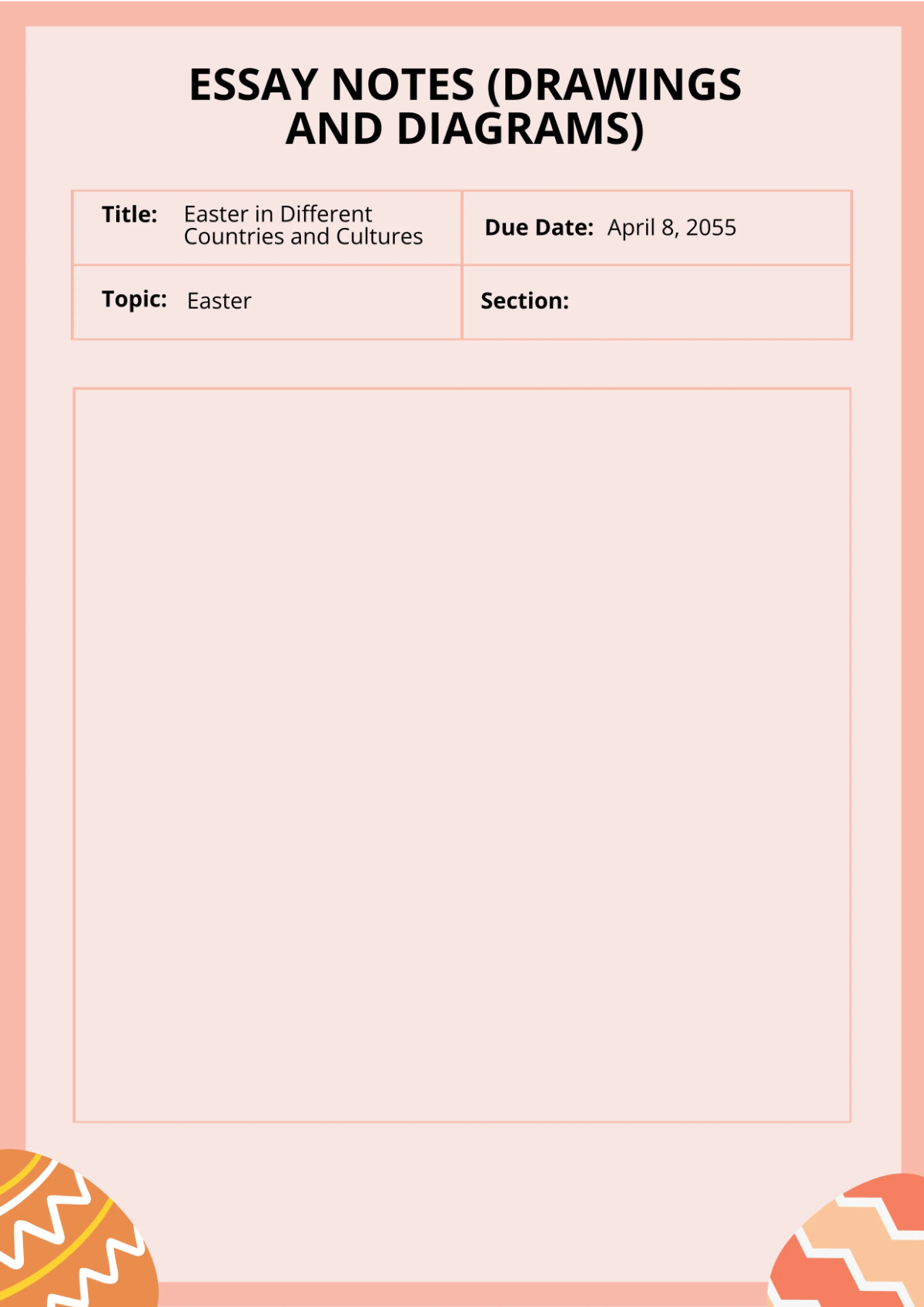 Free Easter Essay Template to Edit Online