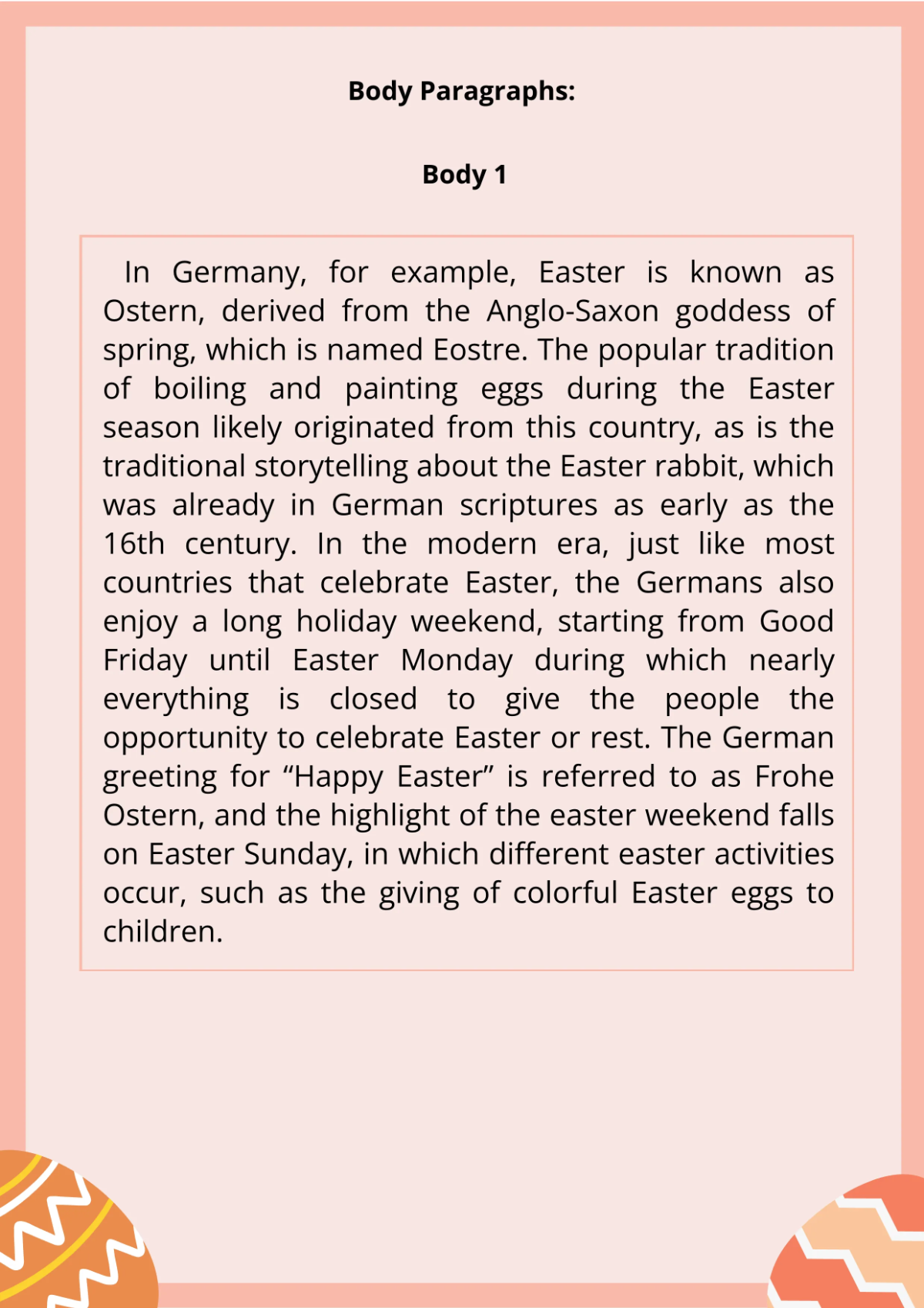 Free Easter Essay Template to Edit Online