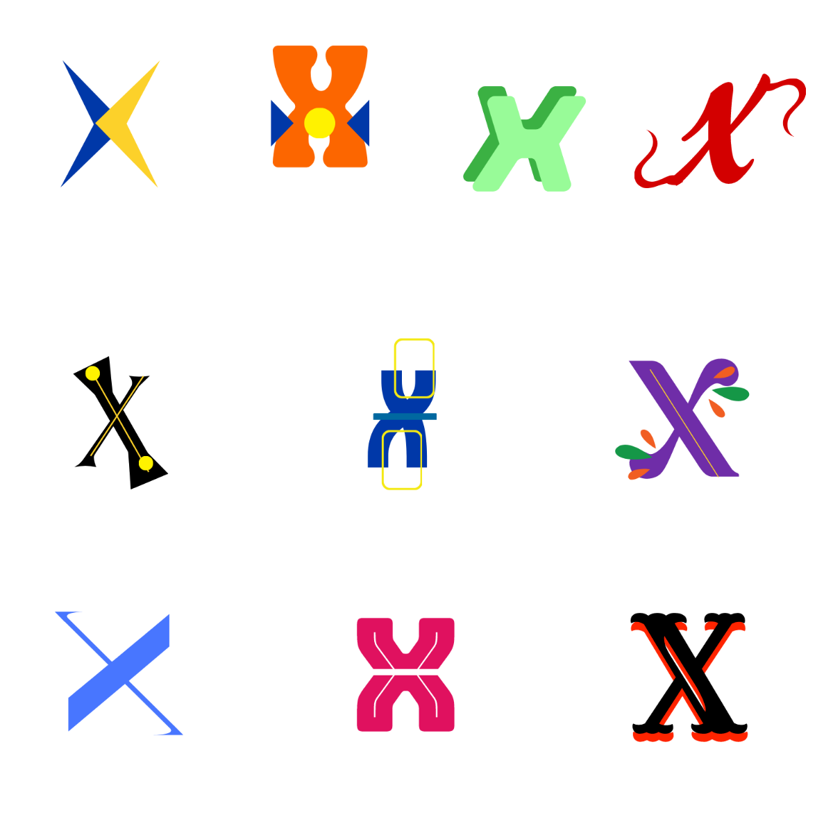 Free X Letter Design