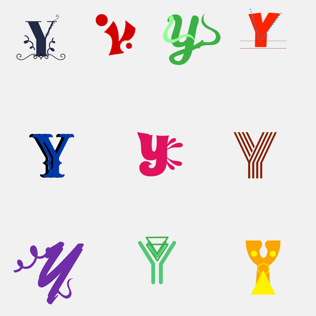 Y Letter Design Template