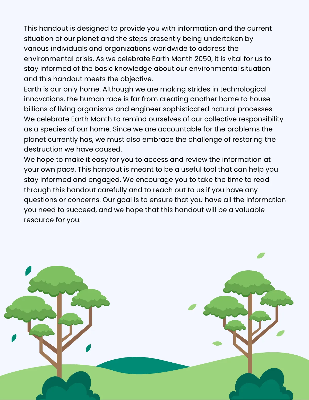 Free Earth Handout Template to Edit Online