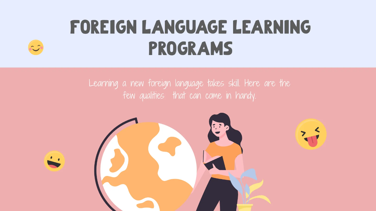 Free Fun Foreign Language Presentation Template to Edit Online