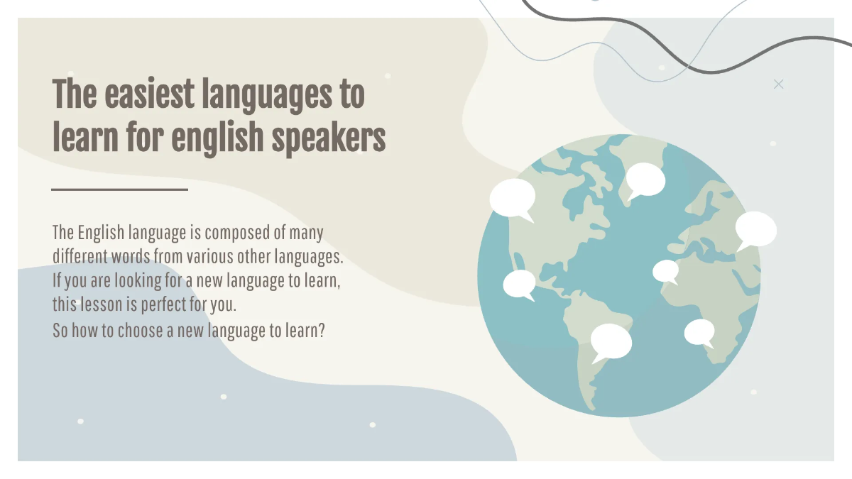 Free Simple Foreign Language Presentation Template to Edit Online