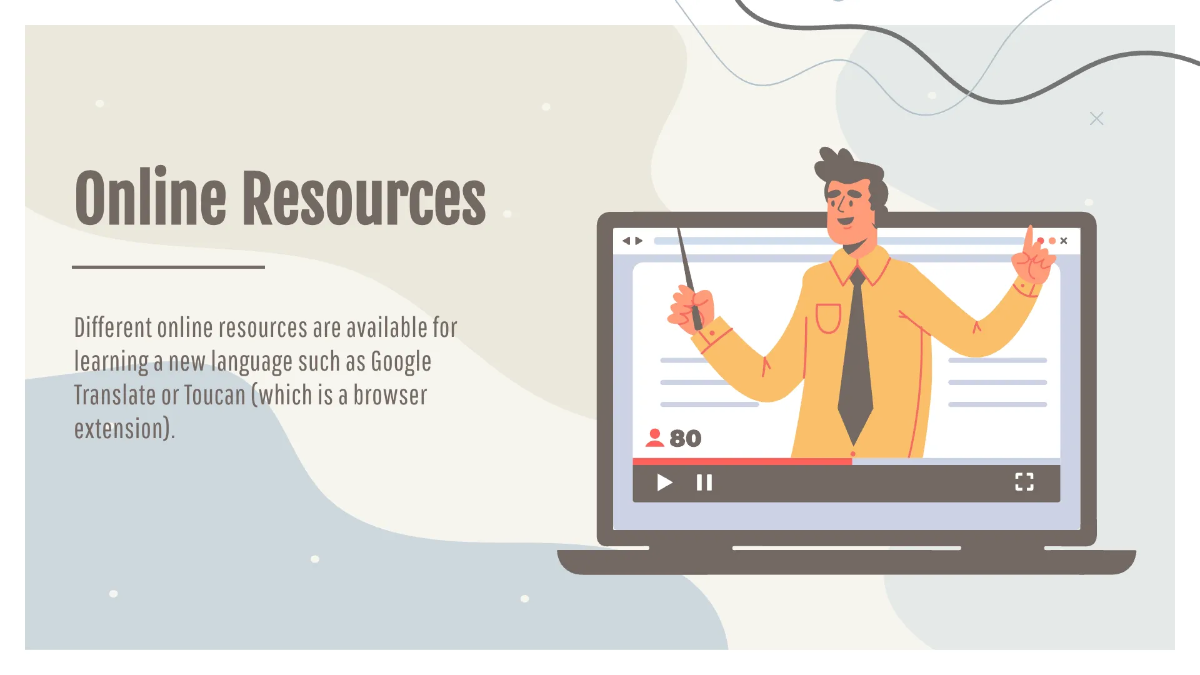 Free Simple Foreign Language Presentation Template to Edit Online