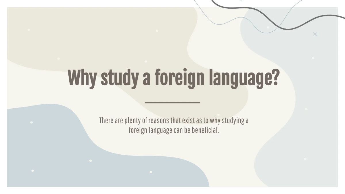Free Simple Foreign Language Presentation Template to Edit Online