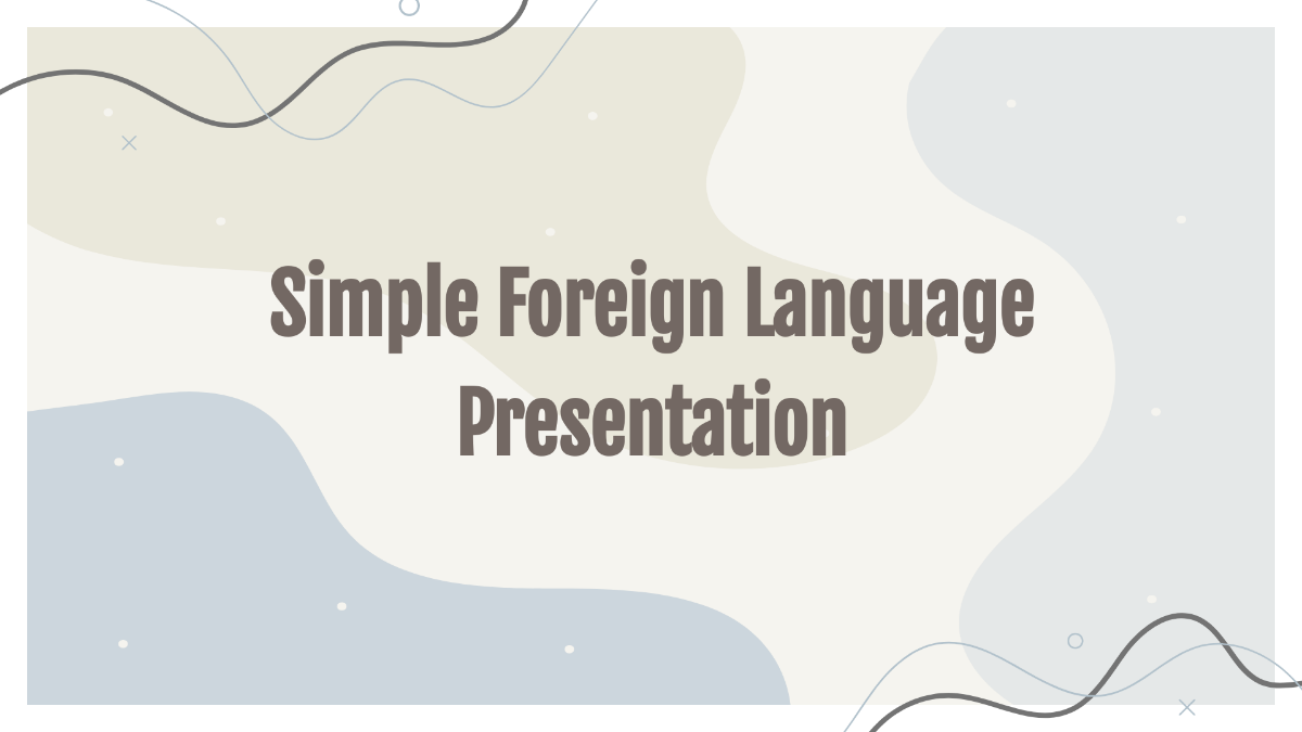 Free Simple Foreign Language Presentation Template