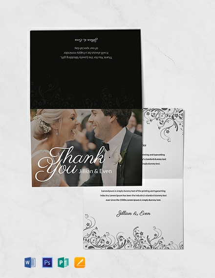 31 Free Thank You Card Templates Word Doc Psd Le Pages 31 Free Thank You Card Templates
