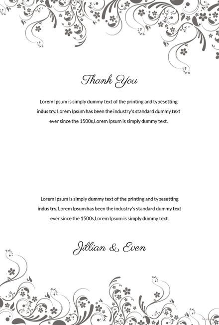 Free Wedding Thank You Card Template In Adobe Photoshop Illustrator 