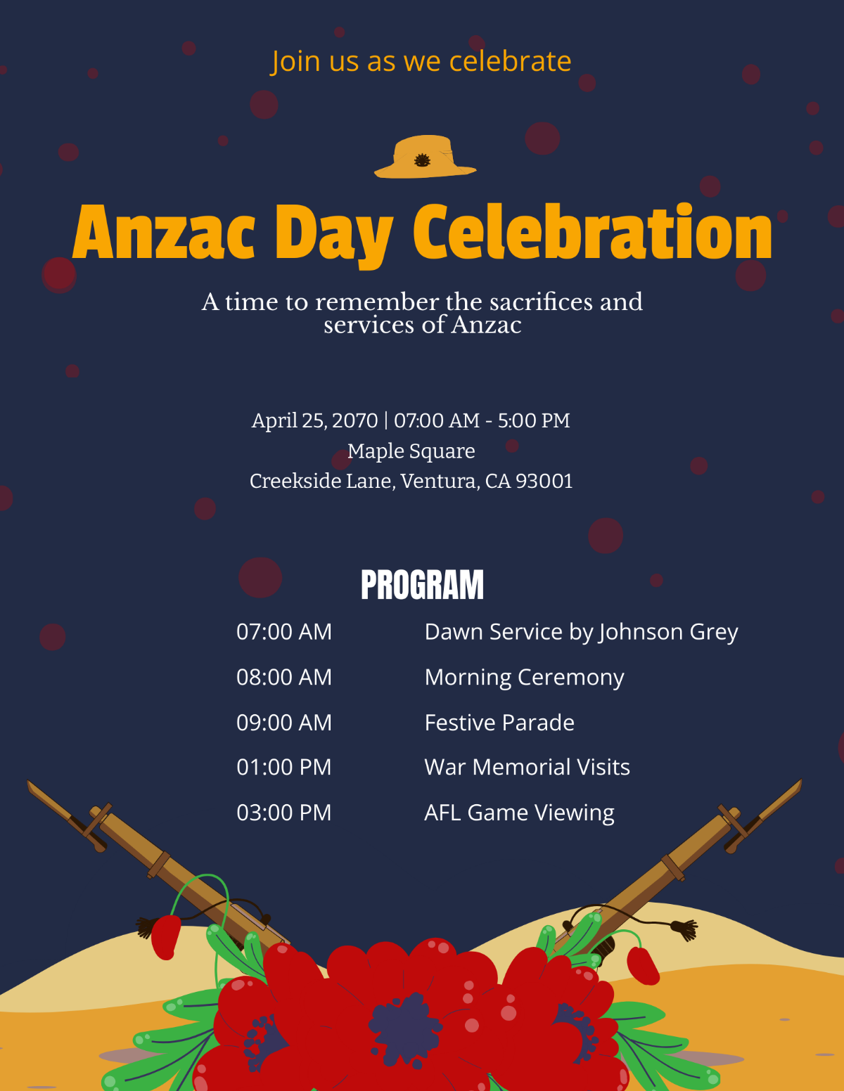 Anzac Day Program Template