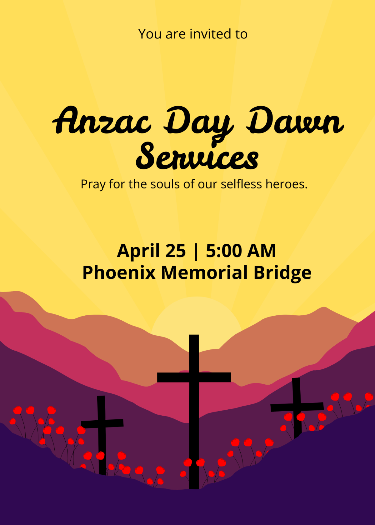 Free Anzac Day Invitation Template