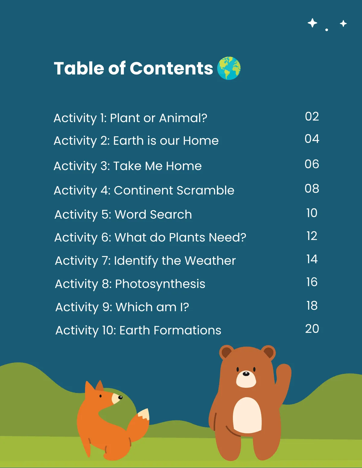 Free Earth Workbook Template to Edit Online