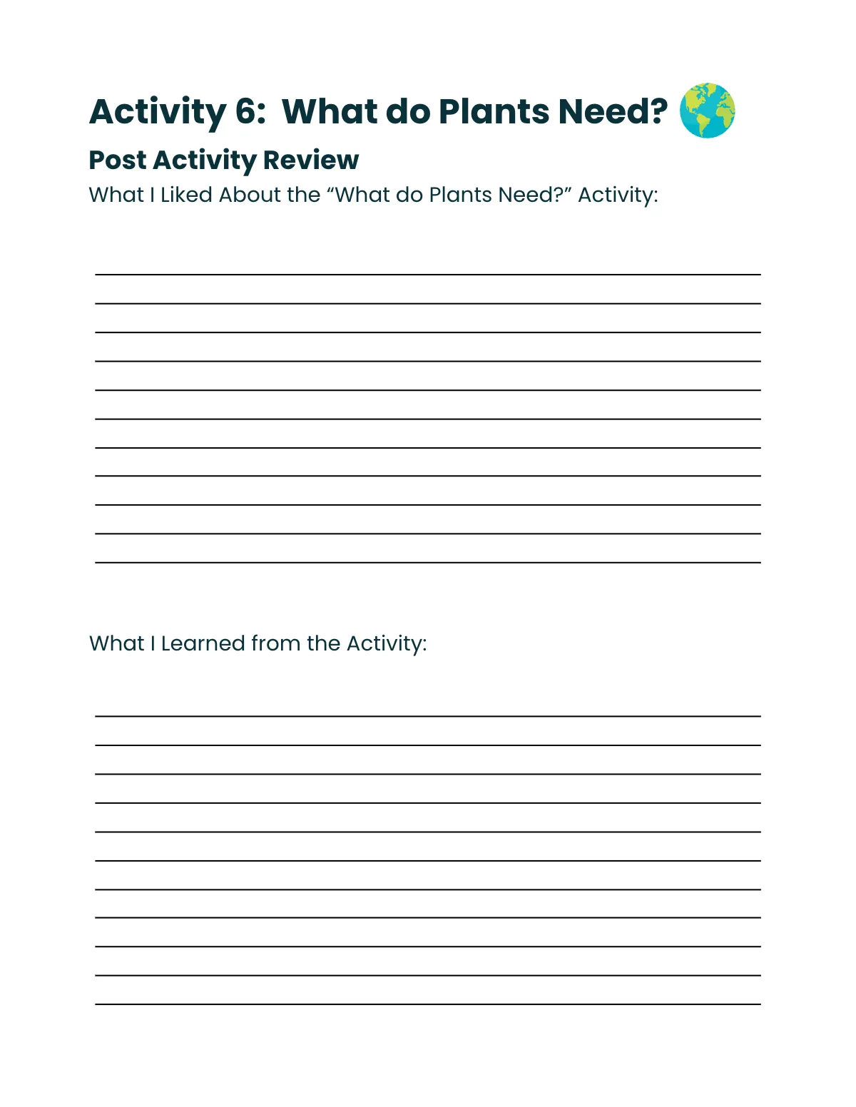 Free Earth Workbook Template to Edit Online