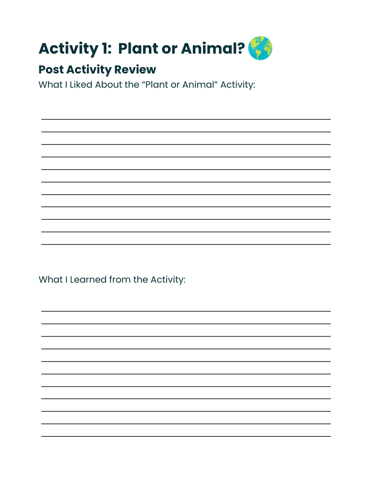 Free Earth Workbook Template to Edit Online