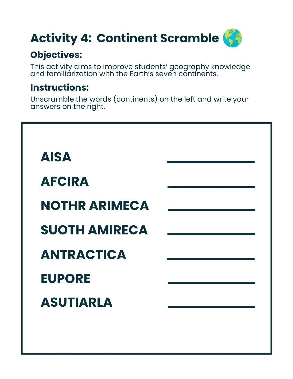 Free Earth Workbook Template to Edit Online