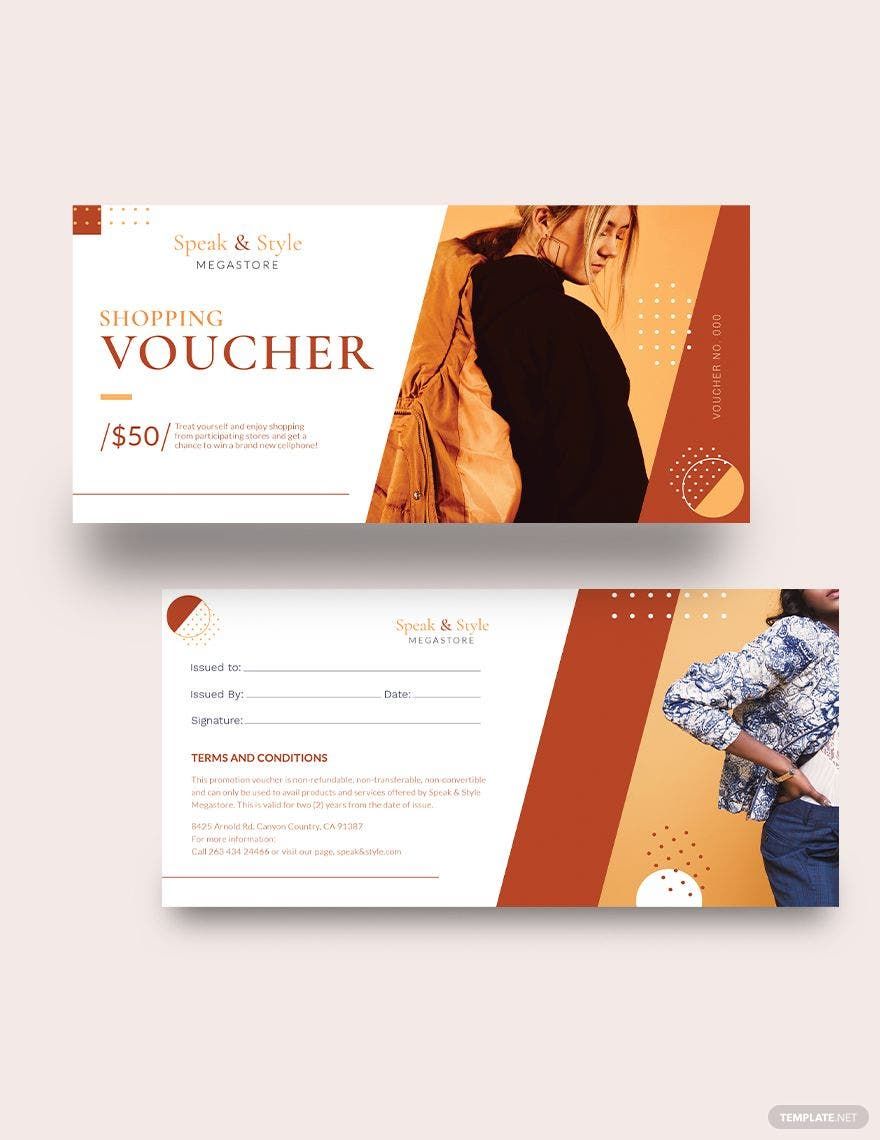 Shopping Promotion Voucher Template in Word, Illustrator, PSD, Apple Pages, Publisher