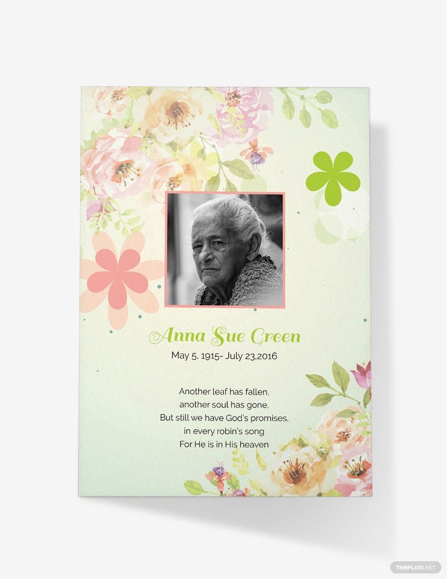 Funeral Thank You Card Template