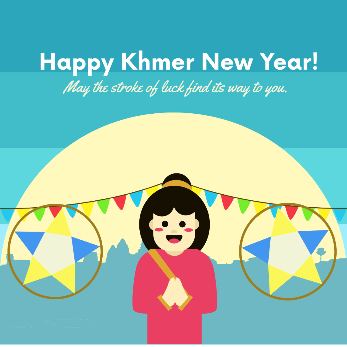Free Khmer New Year Whatsapp Post Template