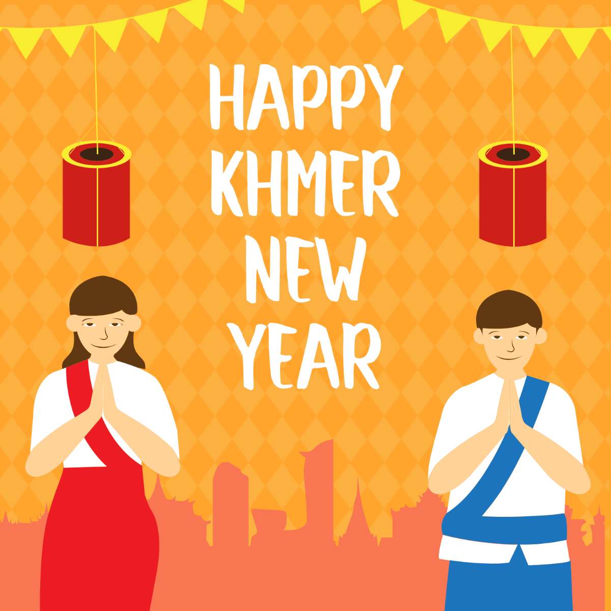 Khmer New Year Illustration Template