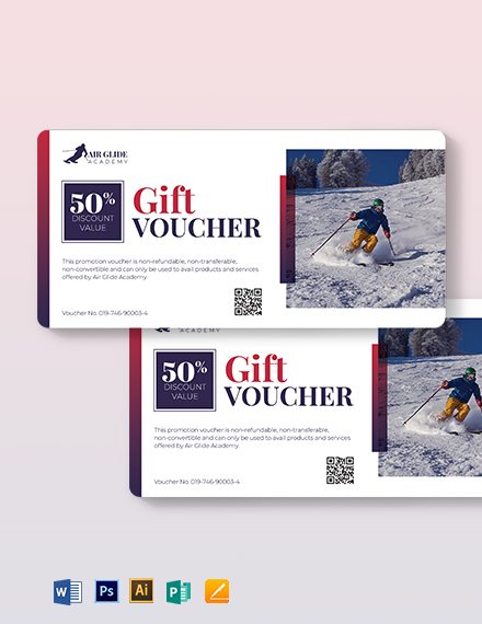 skii sports voucher template