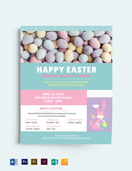 Easter Flyer Template Illustrator Word Apple Pages Psd Publisher