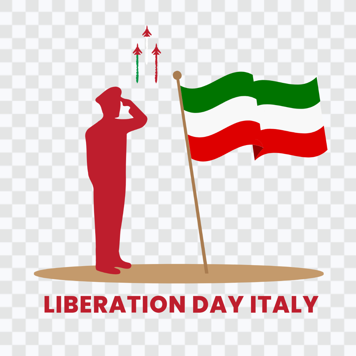 Italy Liberation Day ClipArt Template