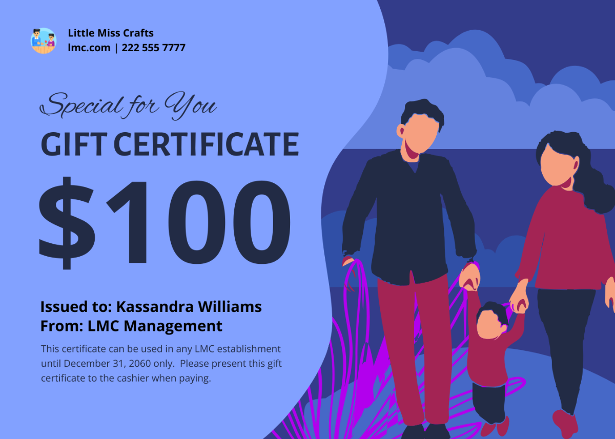 Parents Gift Certificate Template - Edit Online & Download