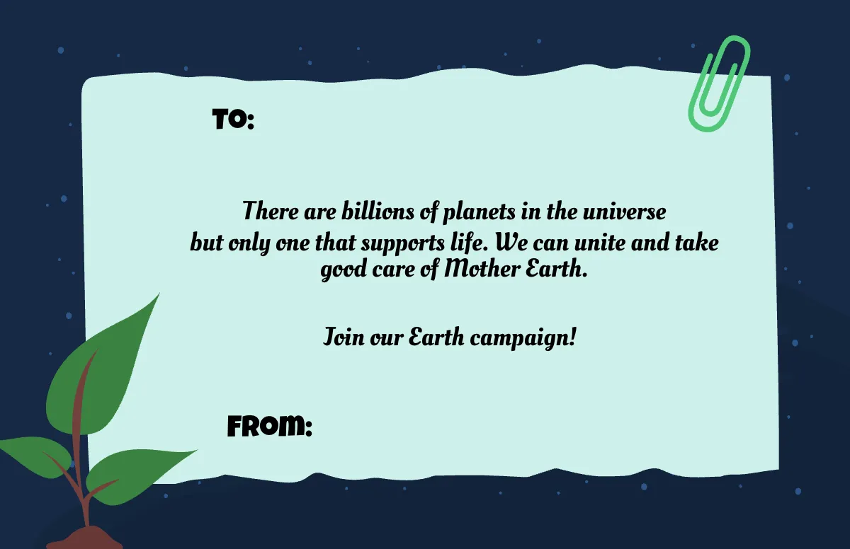 Free Earth Note Template to Edit Online