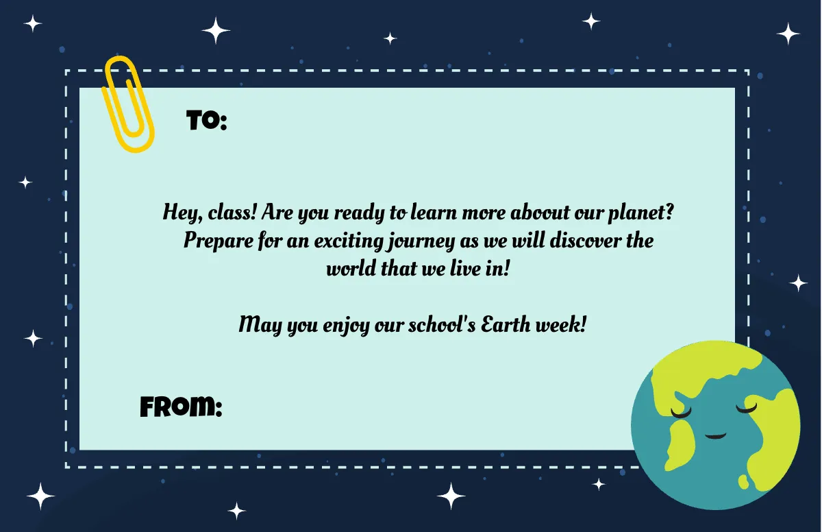 Free Earth Note Template to Edit Online