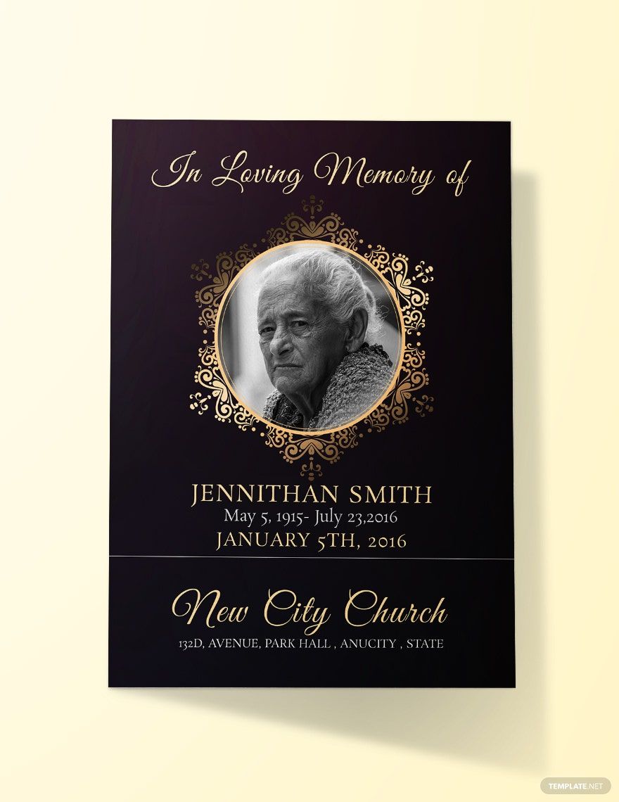 Black Funeral Thank You Card Template