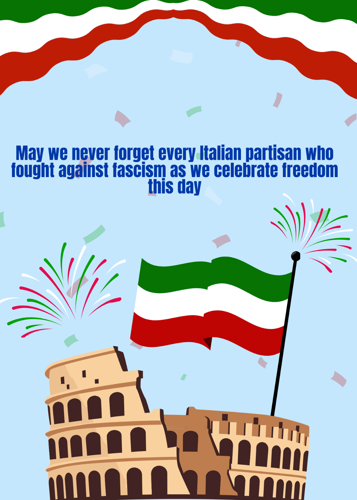 Free Italy Liberation Day Wishes Template