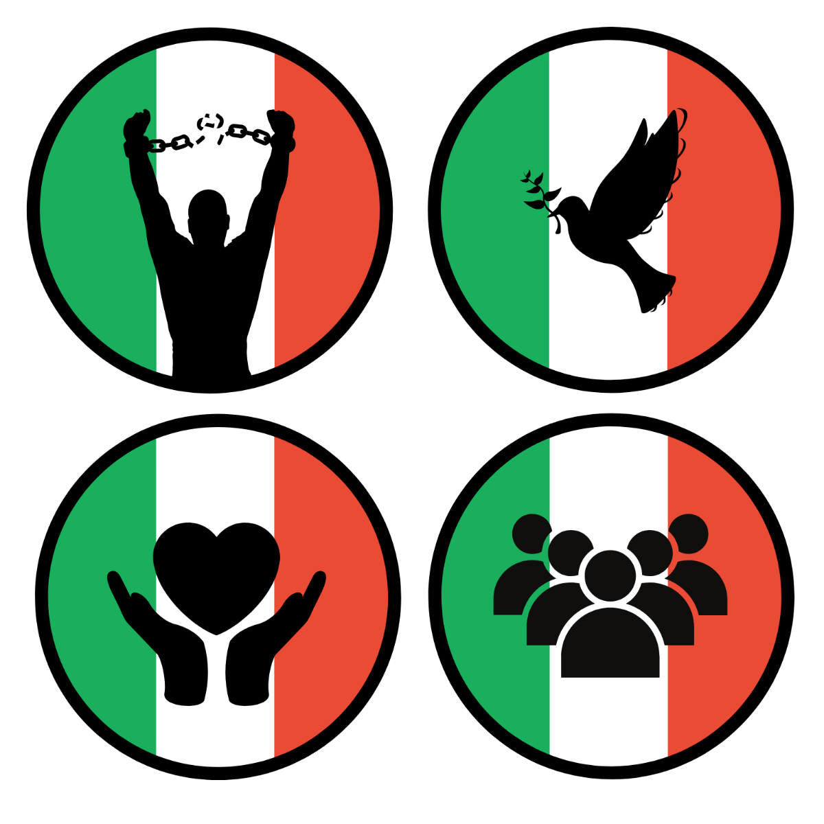 Free Italy Liberation Day Icons Template