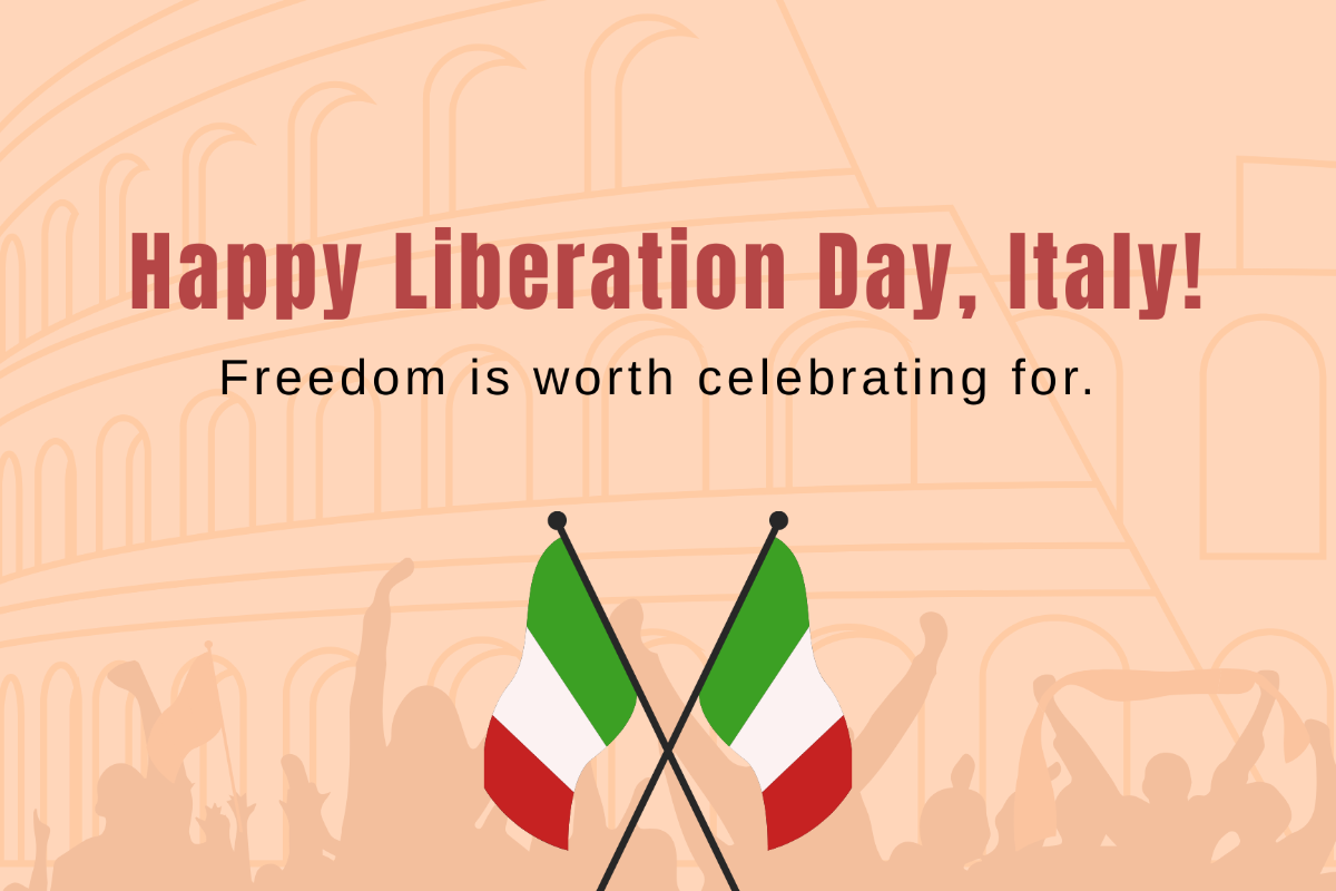 Italy Liberation Day Postcard Template - Edit Online & Download