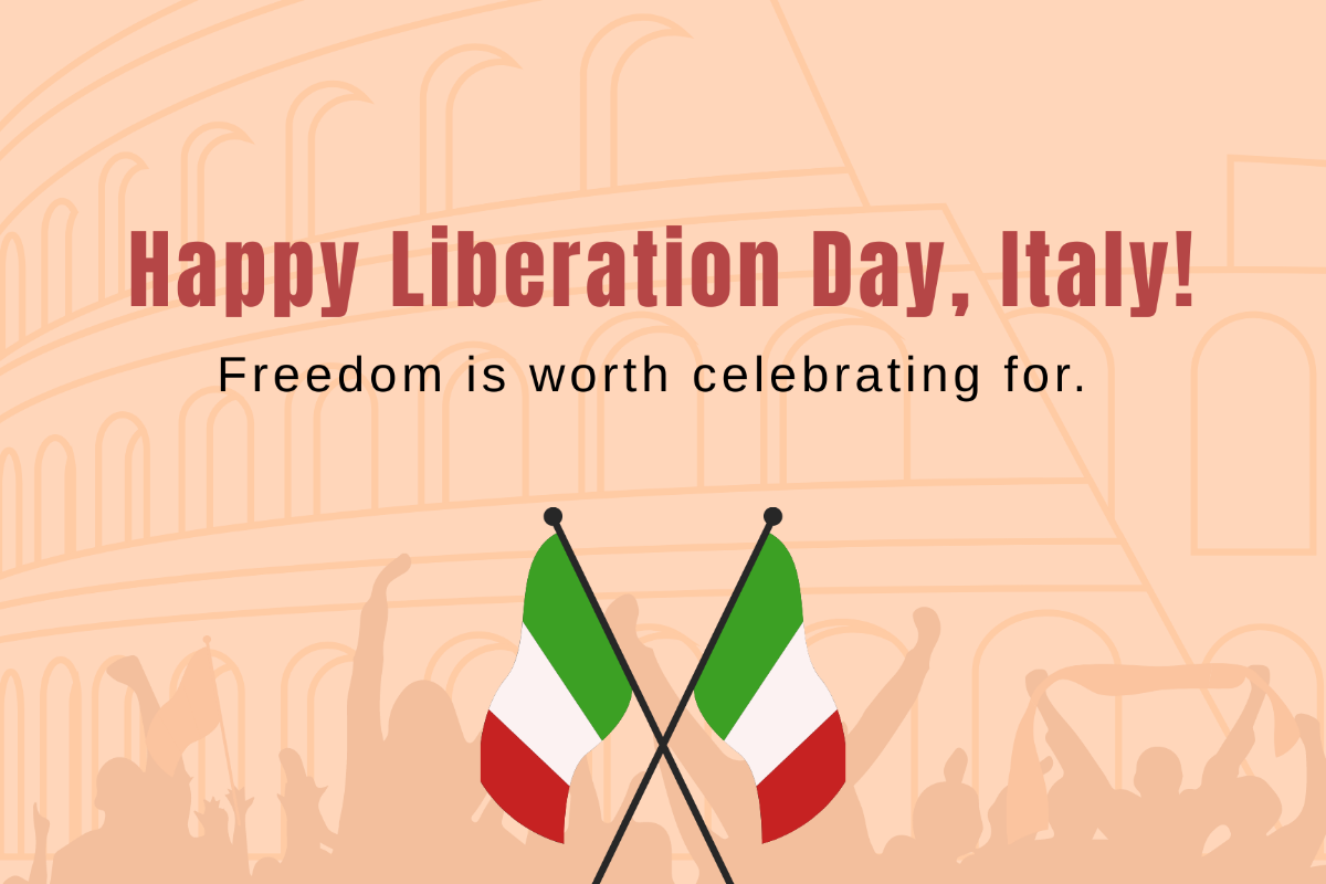 Italy Liberation Day Postcard Template