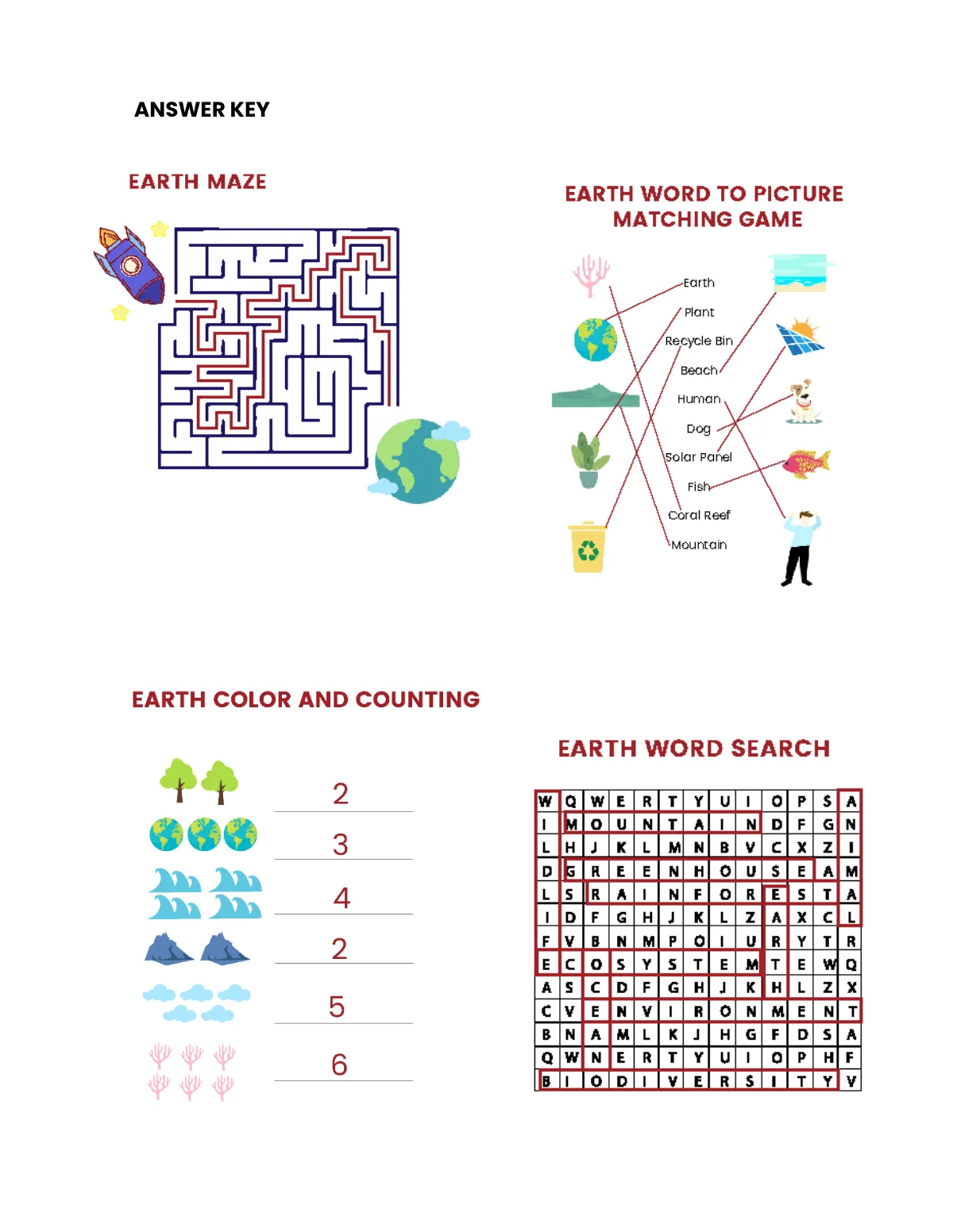 Free Earth Puzzle Template to Edit Online