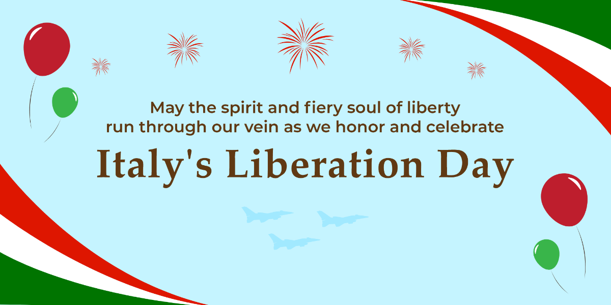 Italy Liberation Day Twitter Post  Template