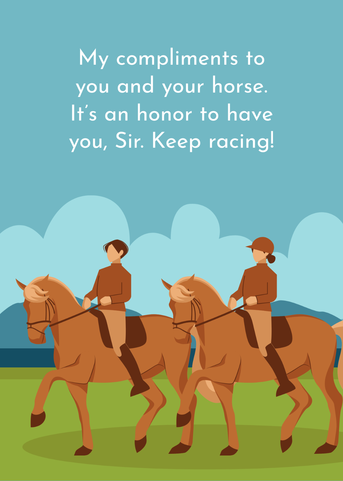 Horse Race Greeting Card Template