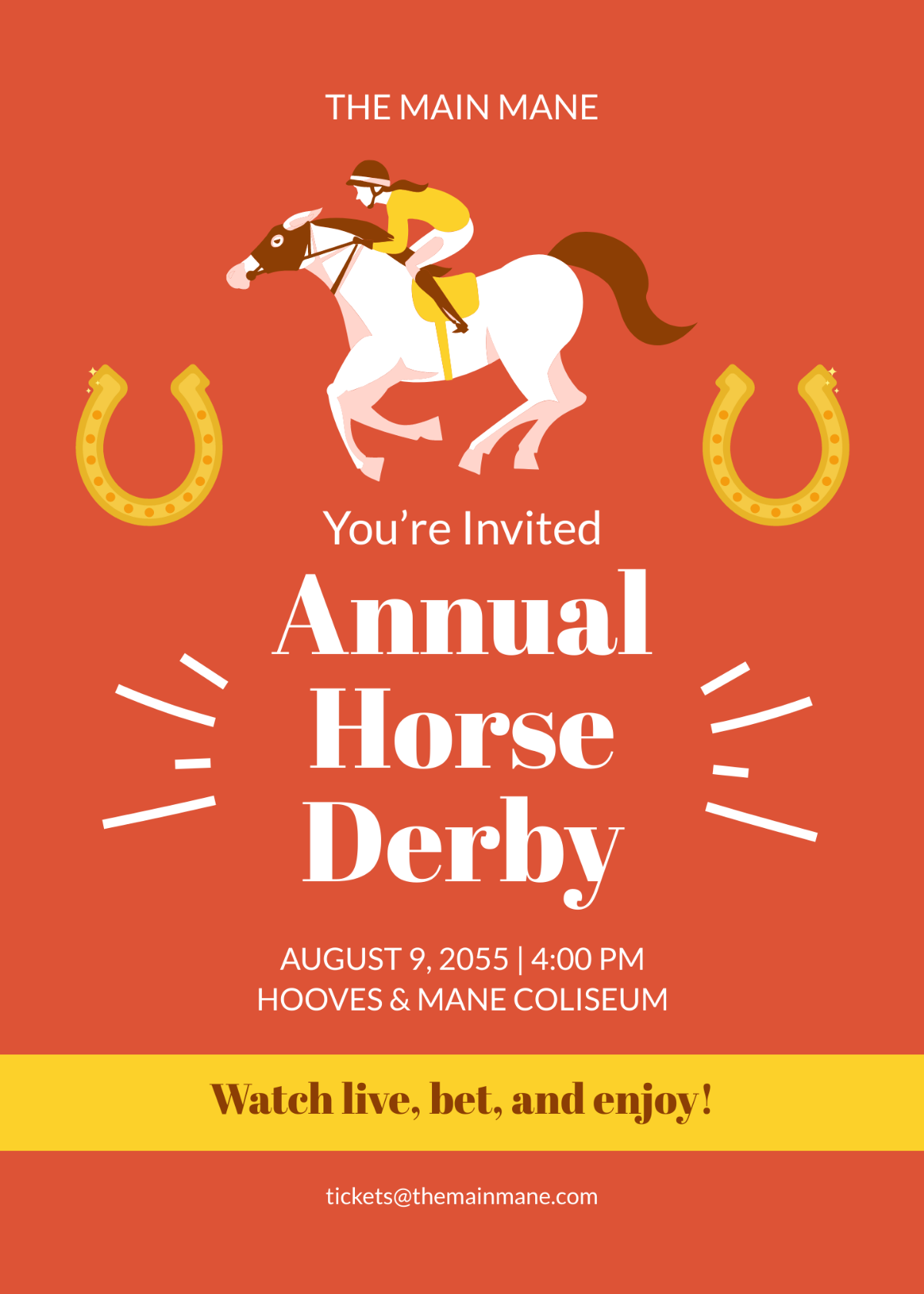 Free Horse Race Invitation Template