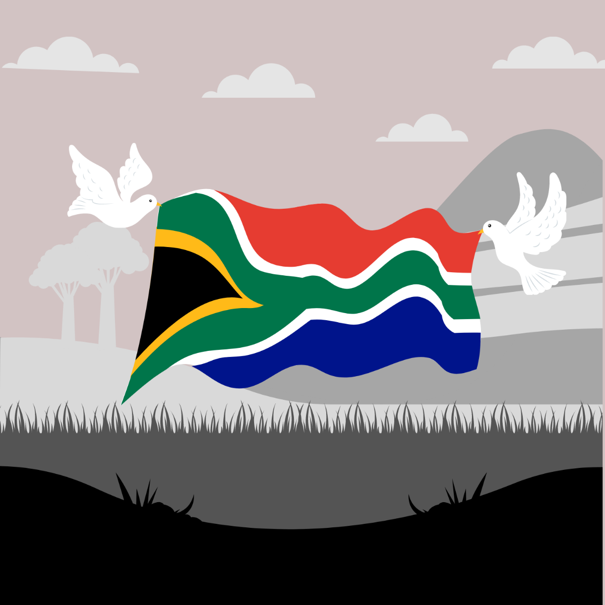 South Africa Freedom Day Illustration Template
