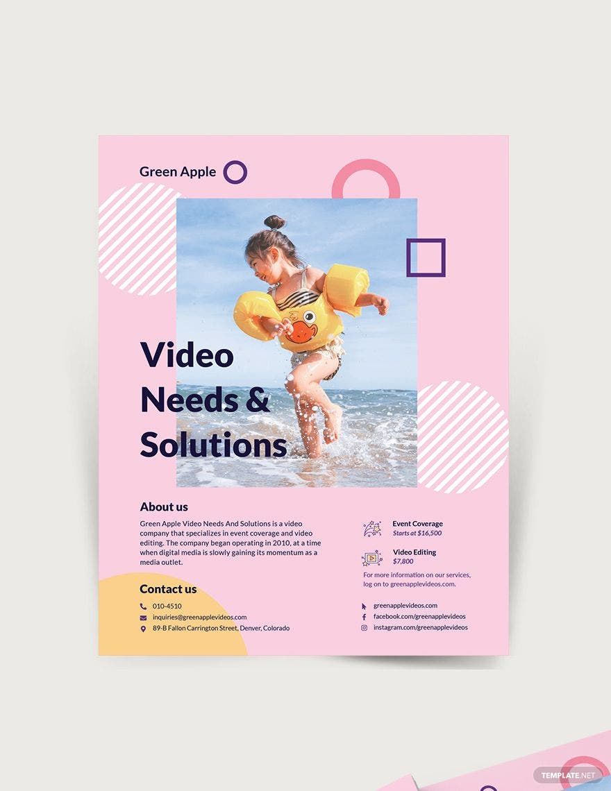 Video Flyer Template in Word, Google Docs, Illustrator, PSD, Apple Pages, Publisher, InDesign