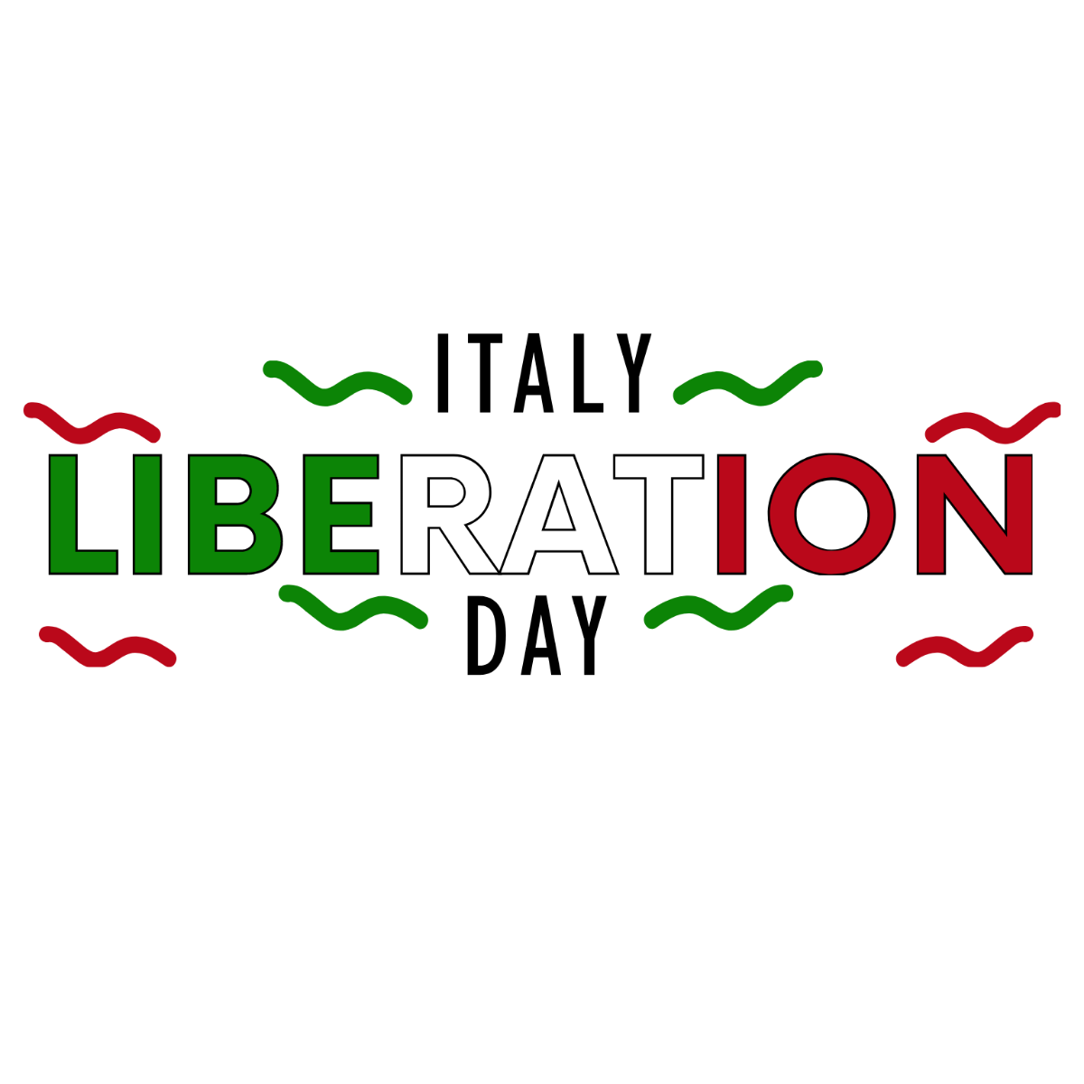 Italy Liberation Day Text Effect