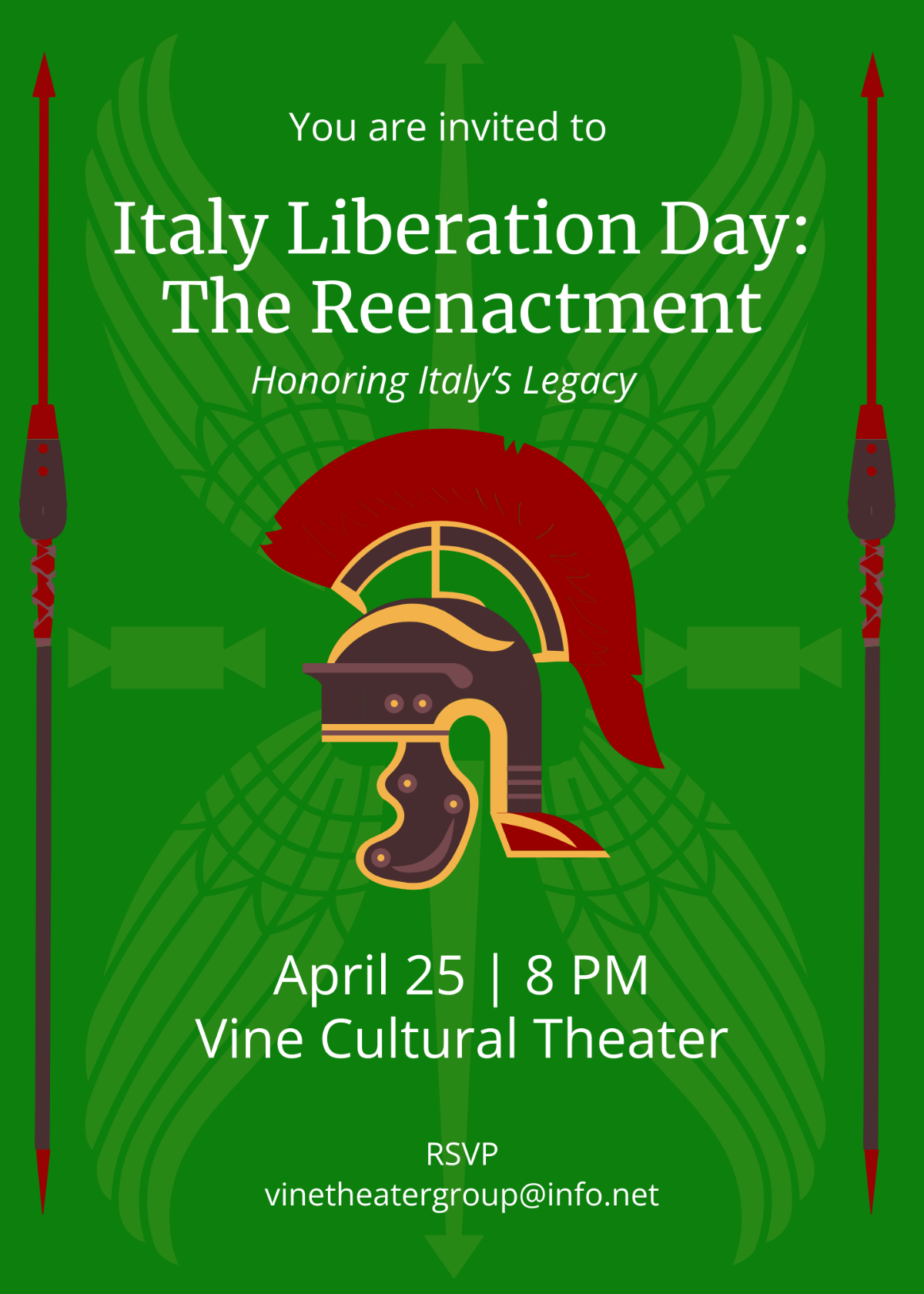 Italy Liberation Day Invitation Template
