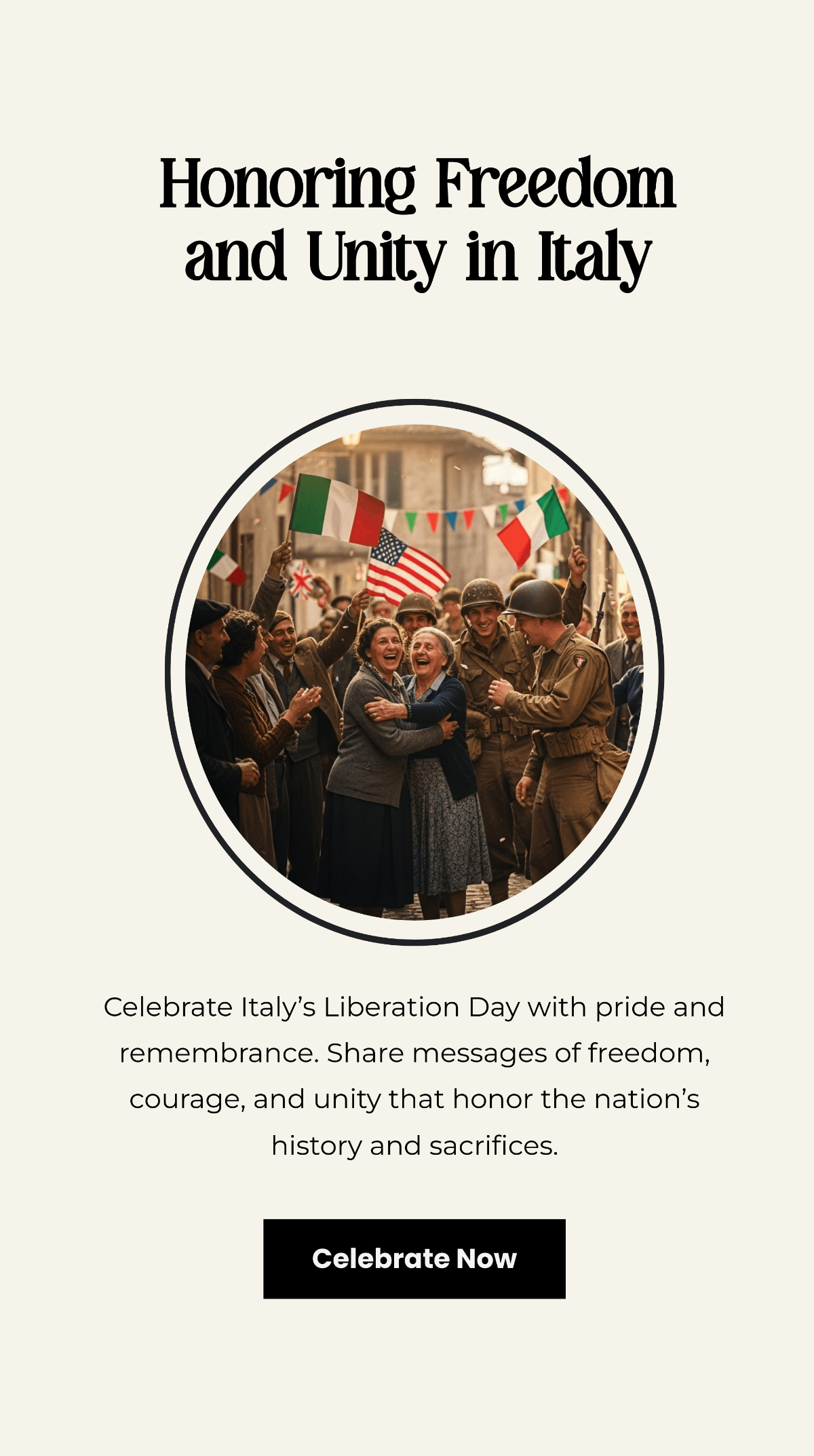Free Italy Liberation Day Whatsapp Status Template to Edit Online