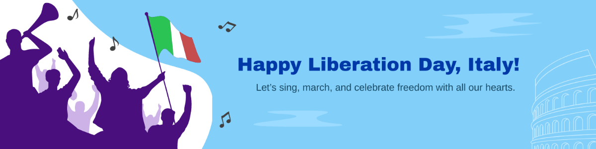 Free Italy Liberation Day Linkedin Banner Template