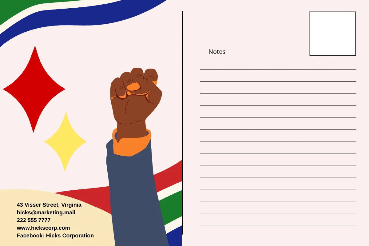 Free South Africa Freedom Day Postcard Template to Edit Online