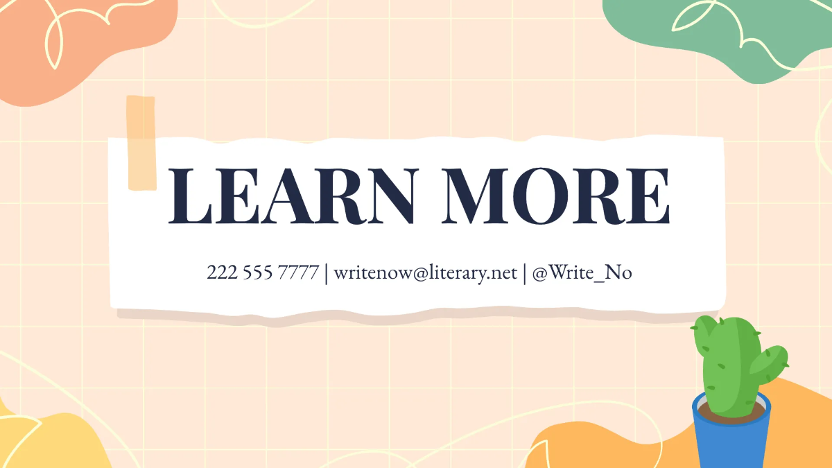 Free Simple Literature Presentation Template to Edit Online